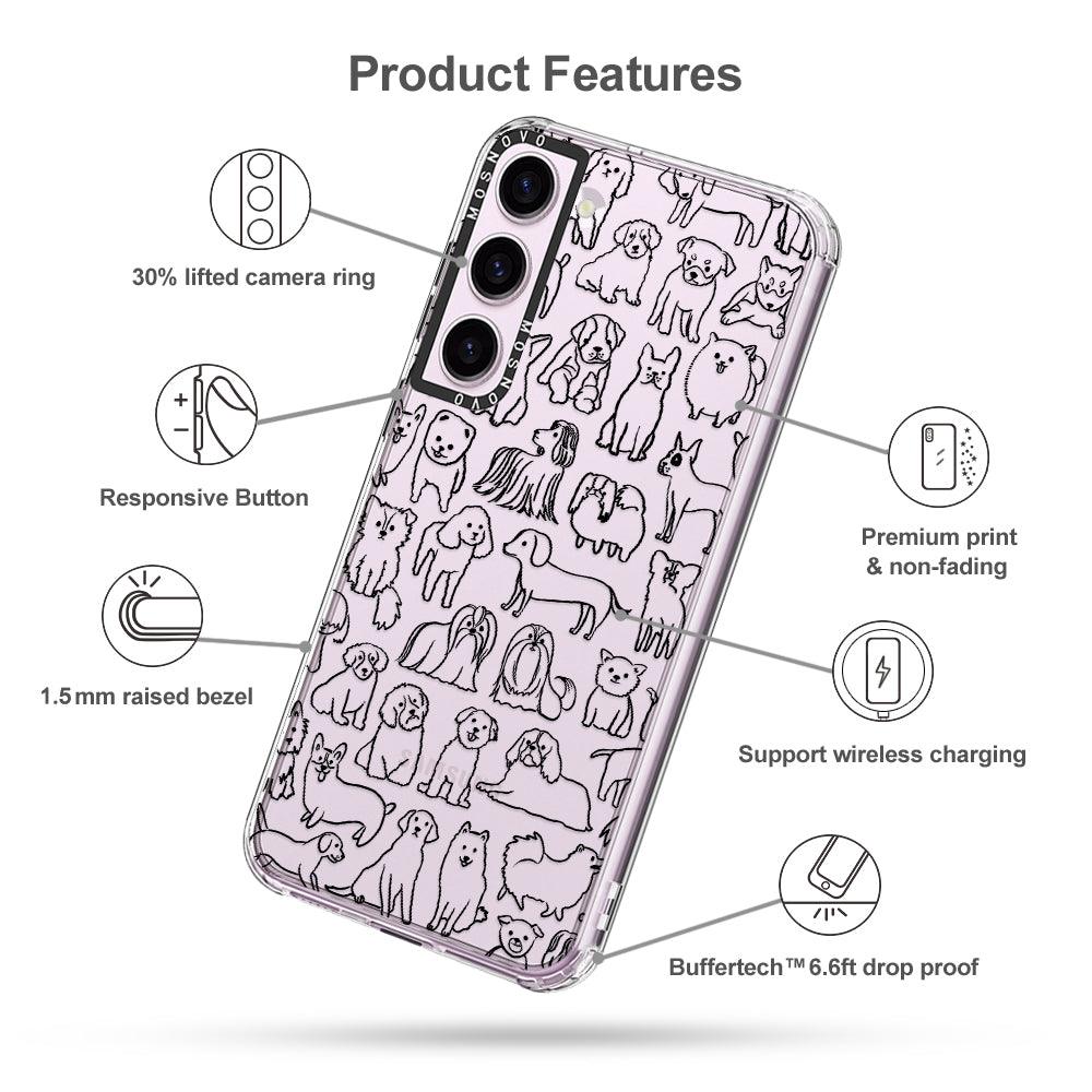 Doodle Dog Phone Case - Samsung Galaxy S23 Case - MOSNOVO