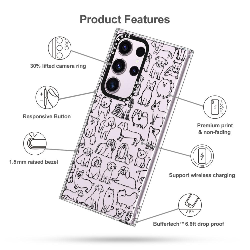 Doodle Dog Phone Case - Samsung Galaxy S23 Ultra Case - MOSNOVO