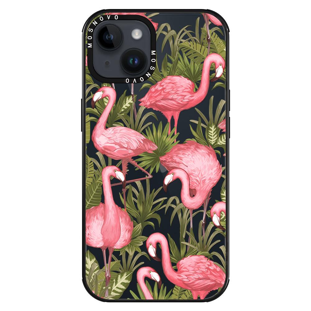 Jungle Flamingo Phone Case - iPhone 14 Plus Case - MOSNOVO