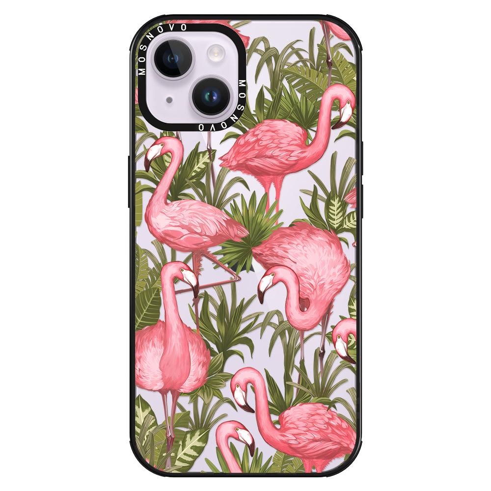 Jungle Flamingo Phone Case - iPhone 14 Plus Case - MOSNOVO