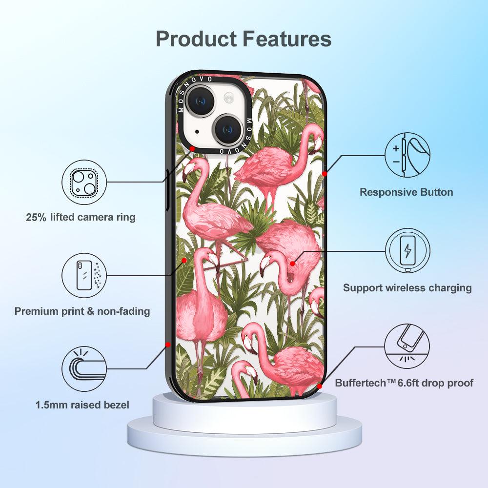 Jungle Flamingo Phone Case - iPhone 14 Plus Case - MOSNOVO