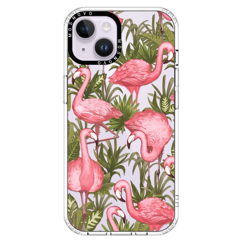 Jungle Flamingo Phone Case - iPhone 14 Plus Case - MOSNOVO