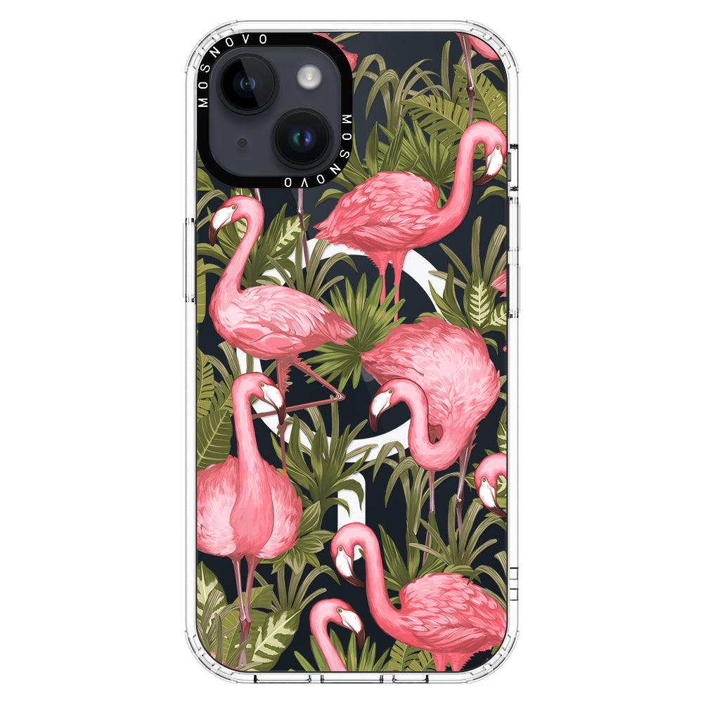 Jungle Flamingo Phone Case - iPhone 14 Plus Case - MOSNOVO