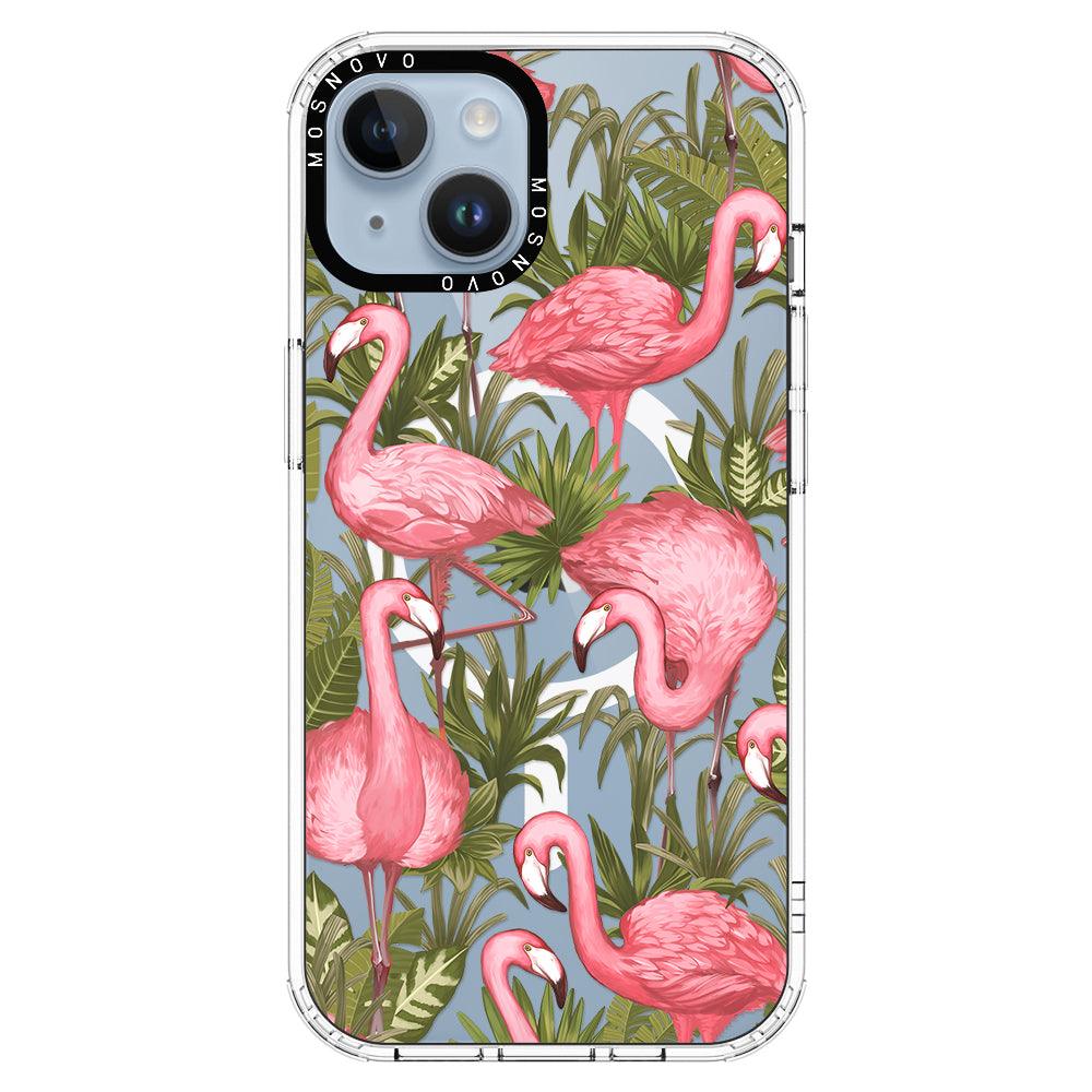 Jungle Flamingo Phone Case - iPhone 14 Plus Case - MOSNOVO