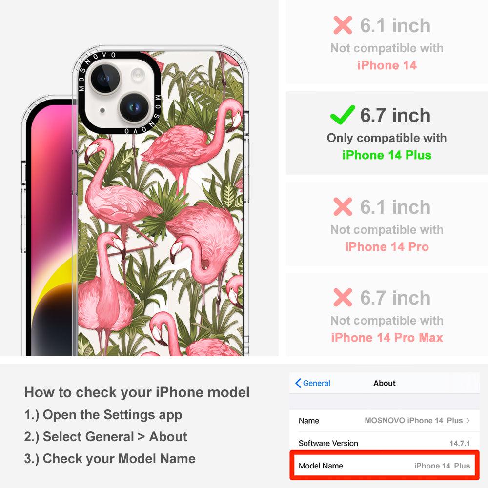 Jungle Flamingo Phone Case - iPhone 14 Plus Case - MOSNOVO