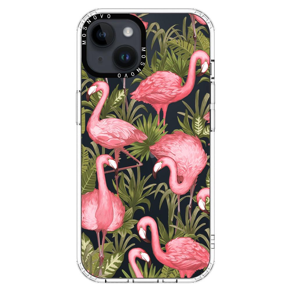 Jungle Flamingo Phone Case - iPhone 14 Plus Case - MOSNOVO