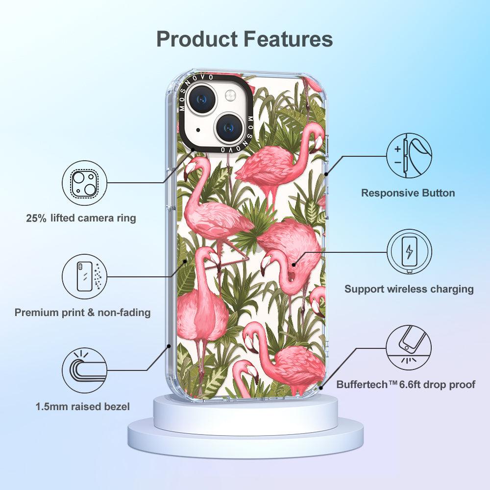 Jungle Flamingo Phone Case - iPhone 14 Plus Case - MOSNOVO