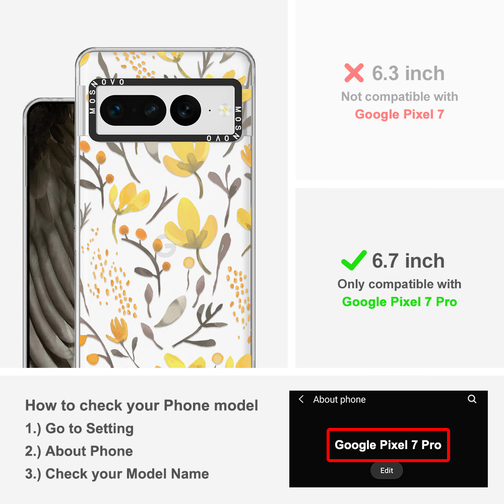 Floral Flower Phone Case - Google Pixel 7 Pro Case - MOSNOVO