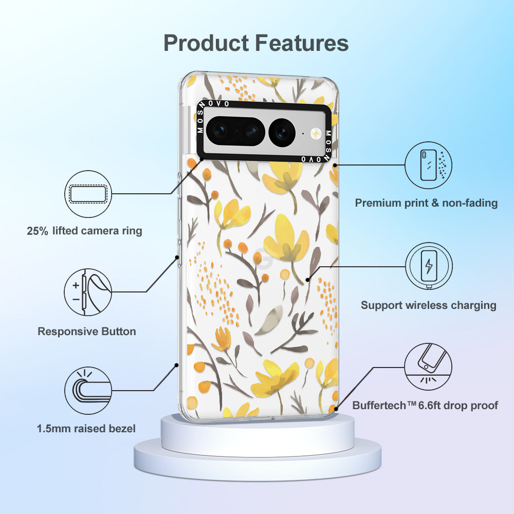 Floral Flower Phone Case - Google Pixel 7 Pro Case - MOSNOVO