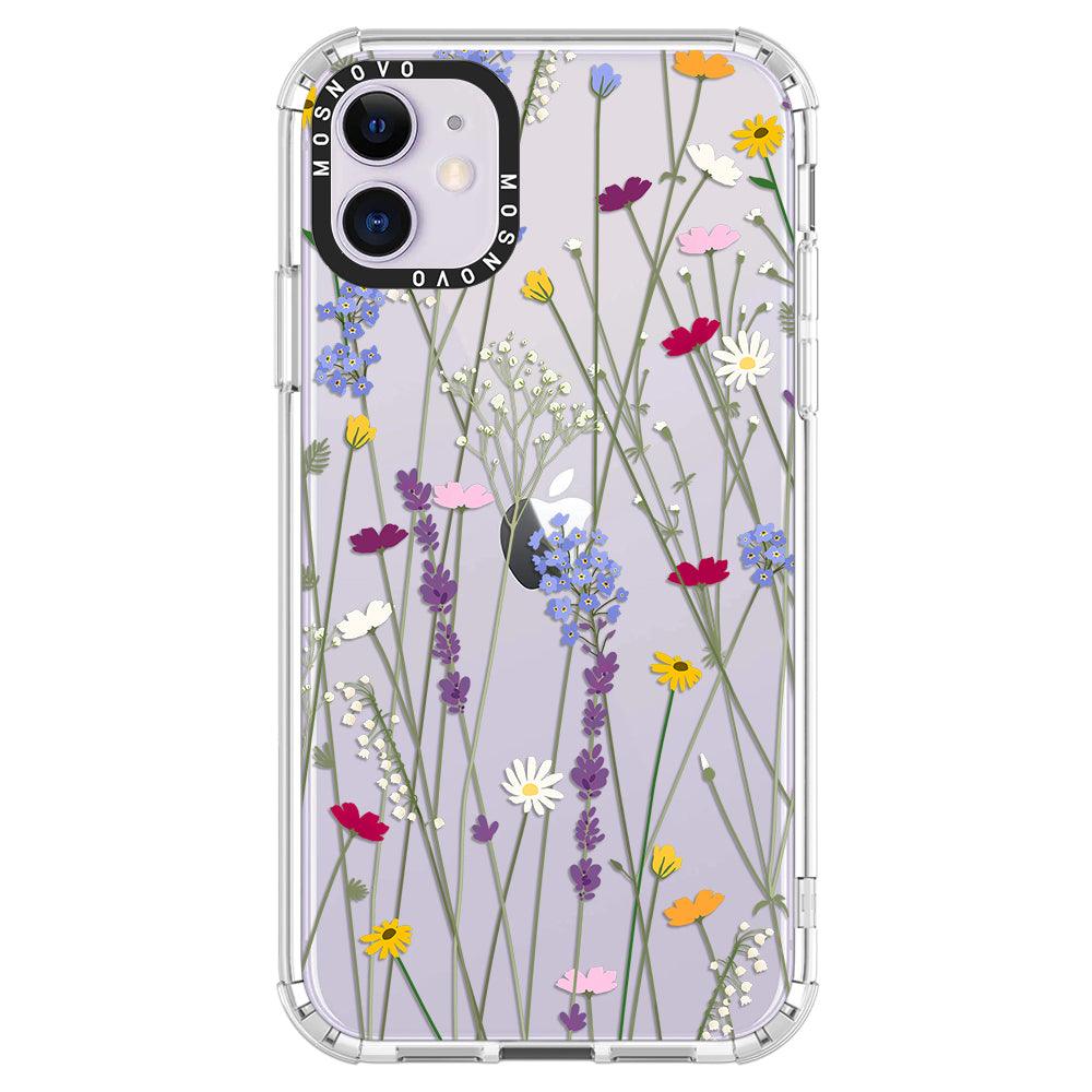 Floral Garden Lavender Daisy Flower Phone Case - iPhone 11 Case - MOSNOVO