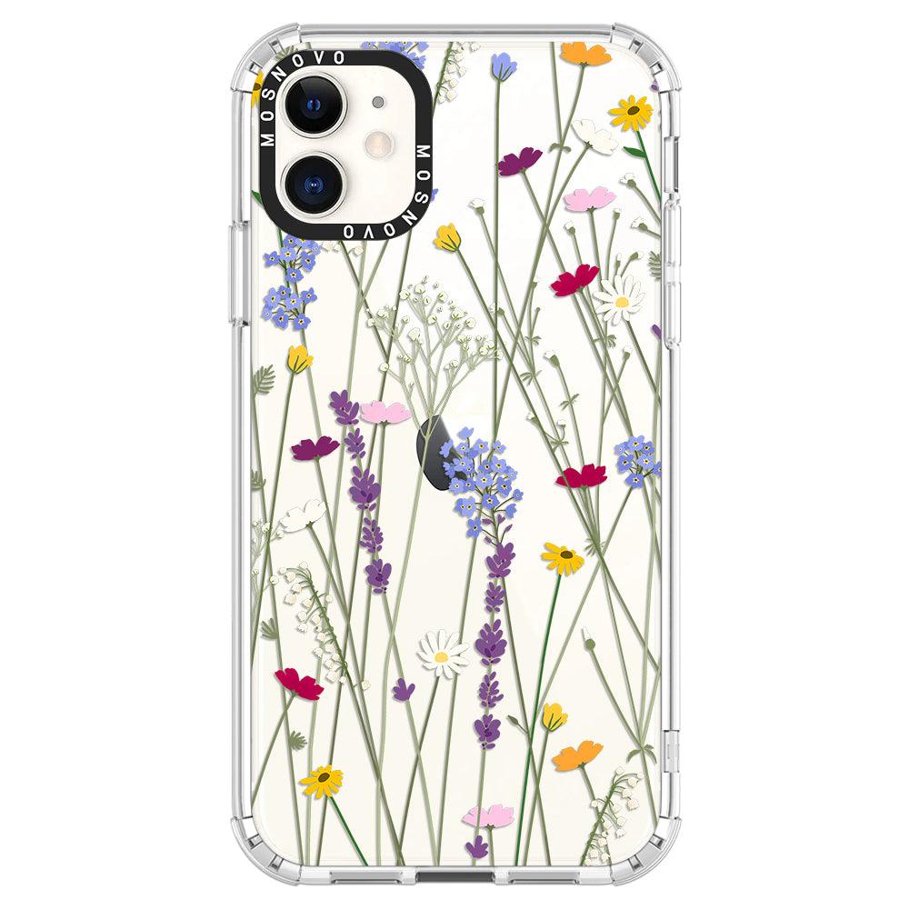 Floral Garden Lavender Daisy Flower Phone Case - iPhone 11 Case - MOSNOVO