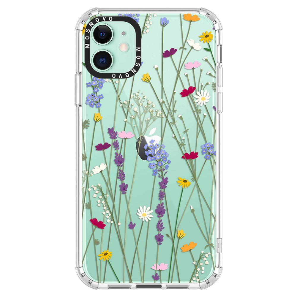 Floral Garden Lavender Daisy Flower Phone Case - iPhone 11 Case - MOSNOVO