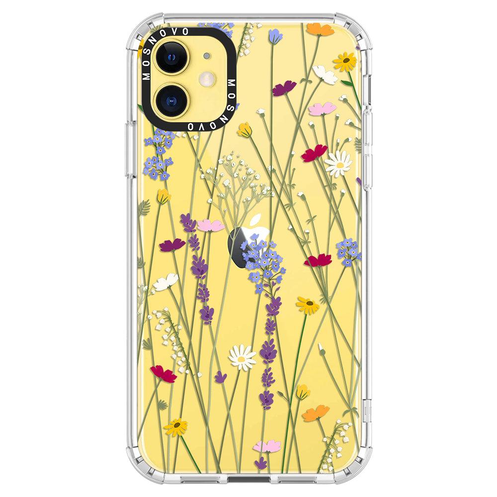 Floral Garden Lavender Daisy Flower Phone Case - iPhone 11 Case - MOSNOVO