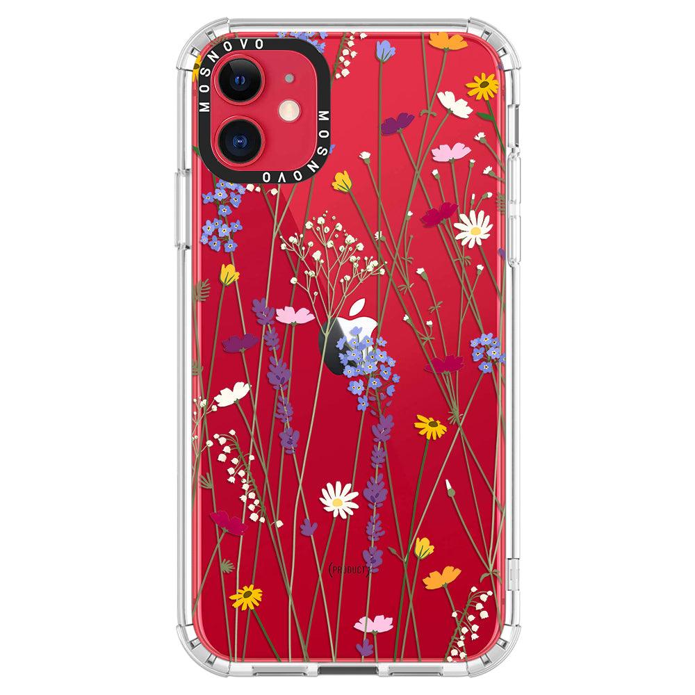 Floral Garden Lavender Daisy Flower Phone Case - iPhone 11 Case - MOSNOVO