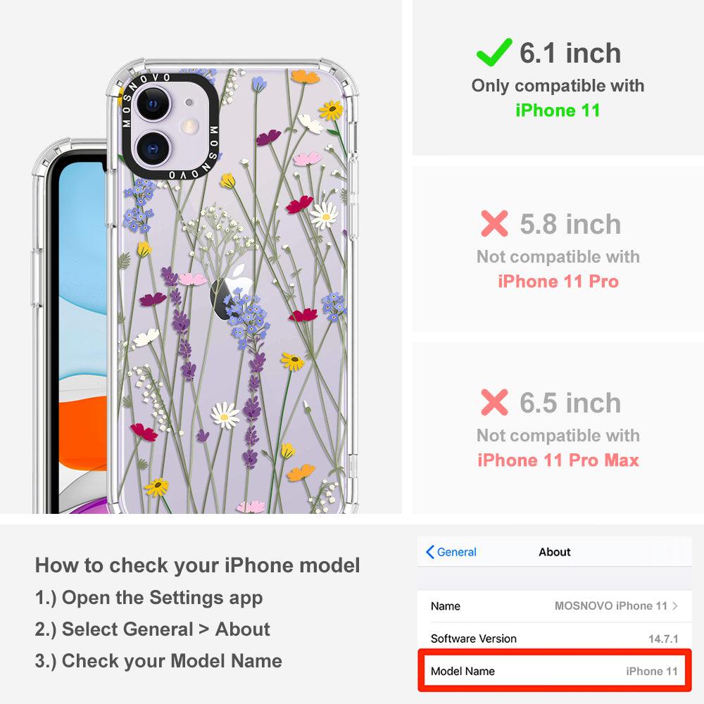 Floral Garden Lavender Daisy Flower Phone Case - iPhone 11 Case - MOSNOVO