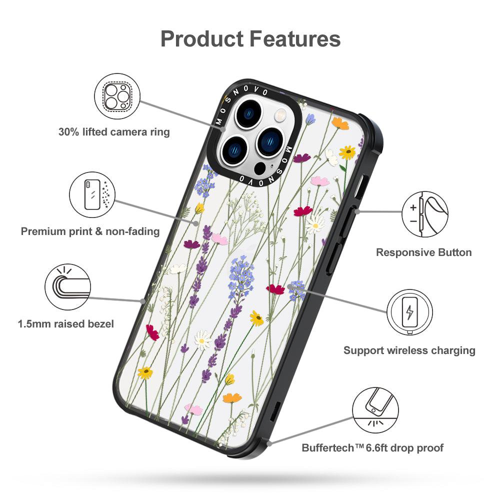 Floral Garden Lavender Daisy Flower Phone Case - iPhone 13 Pro Case - MOSNOVO