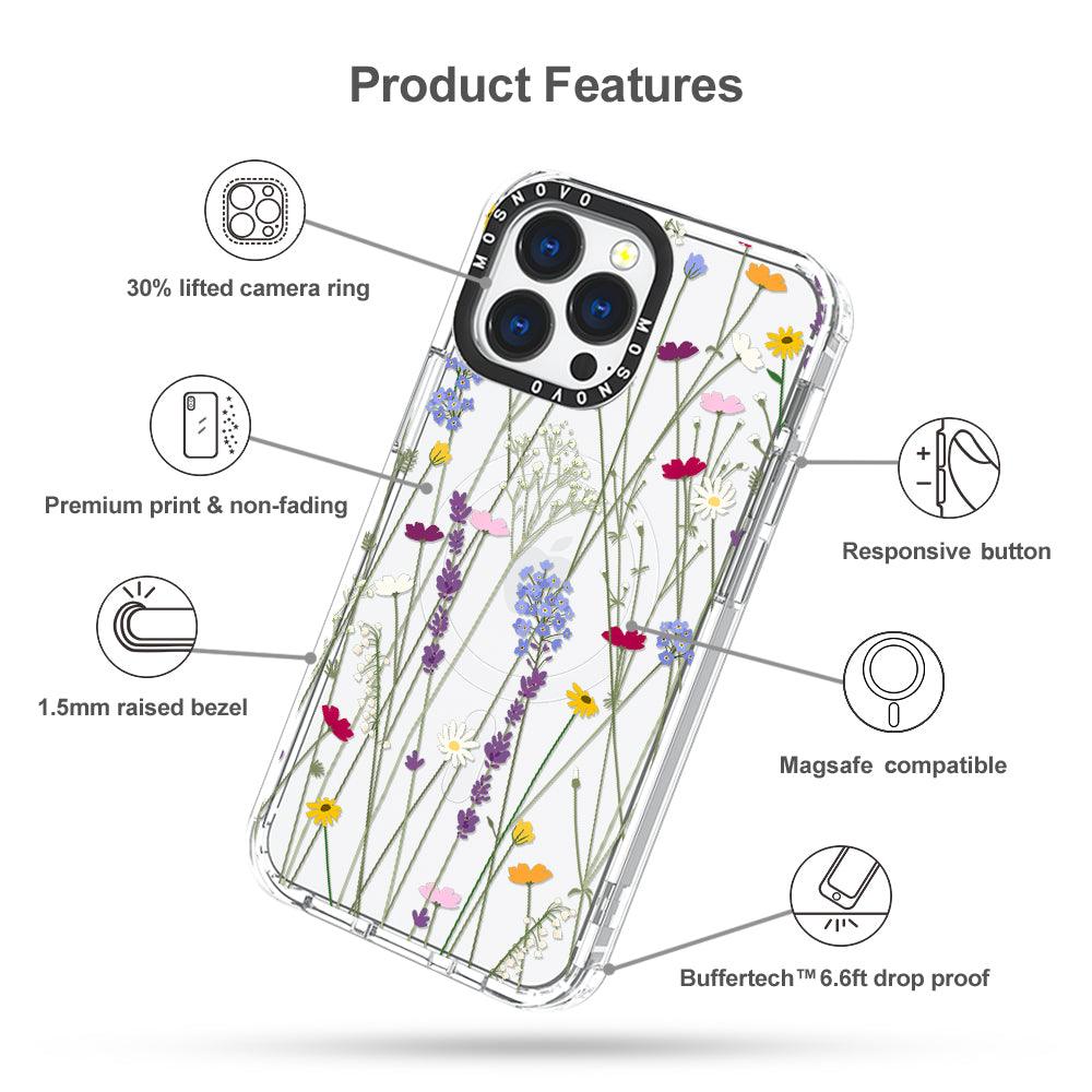 Floral Garden Lavender Daisy Flower Phone Case - iPhone 13 Pro Case - MOSNOVO