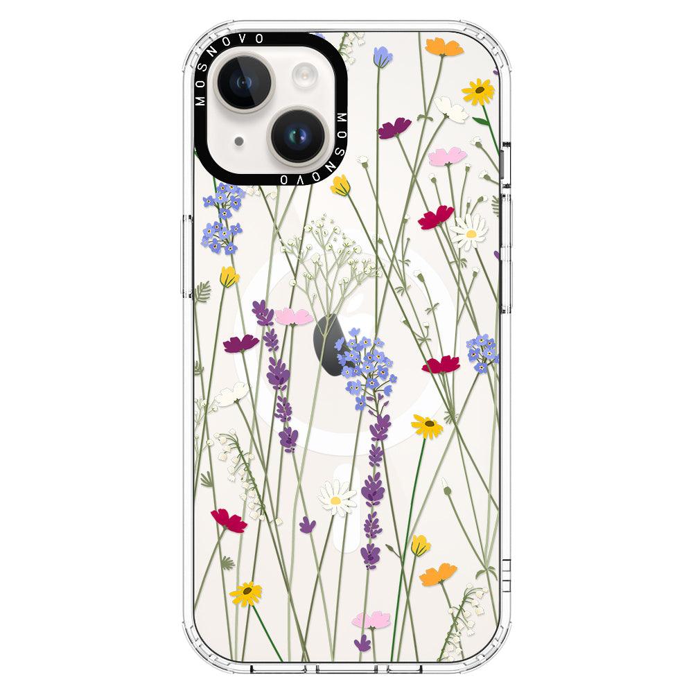 Floral Garden Lavender Daisy Flower Phone Case - iPhone 14 Case - MOSNOVO