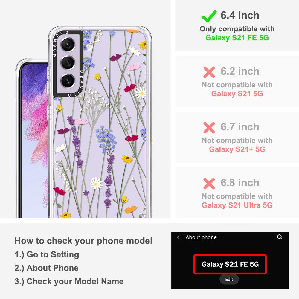 Floral Garden Lavender Daisy Flower Phone Case - Samsung Galaxy S21 FE Case - MOSNOVO