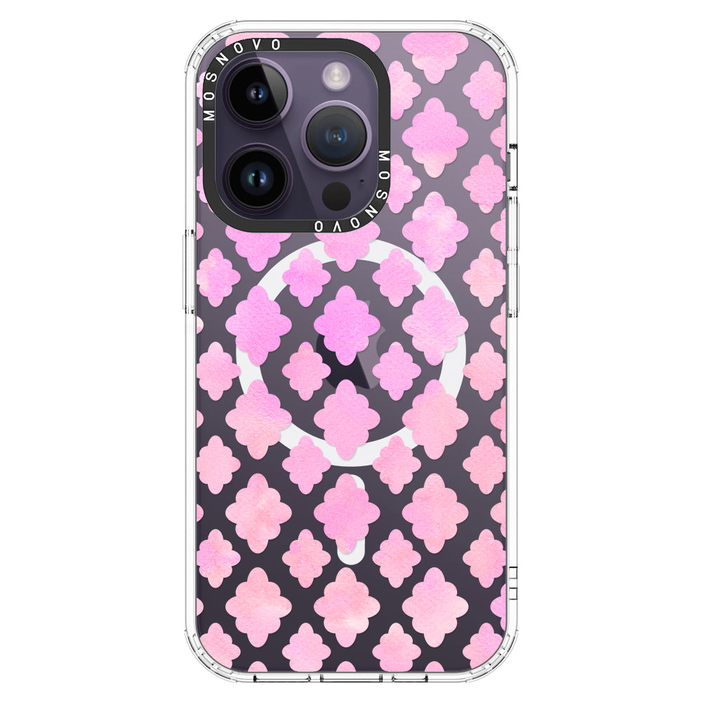 Flower Diamond Pattern Phone Case - iPhone 14 Pro Case - MOSNOVO