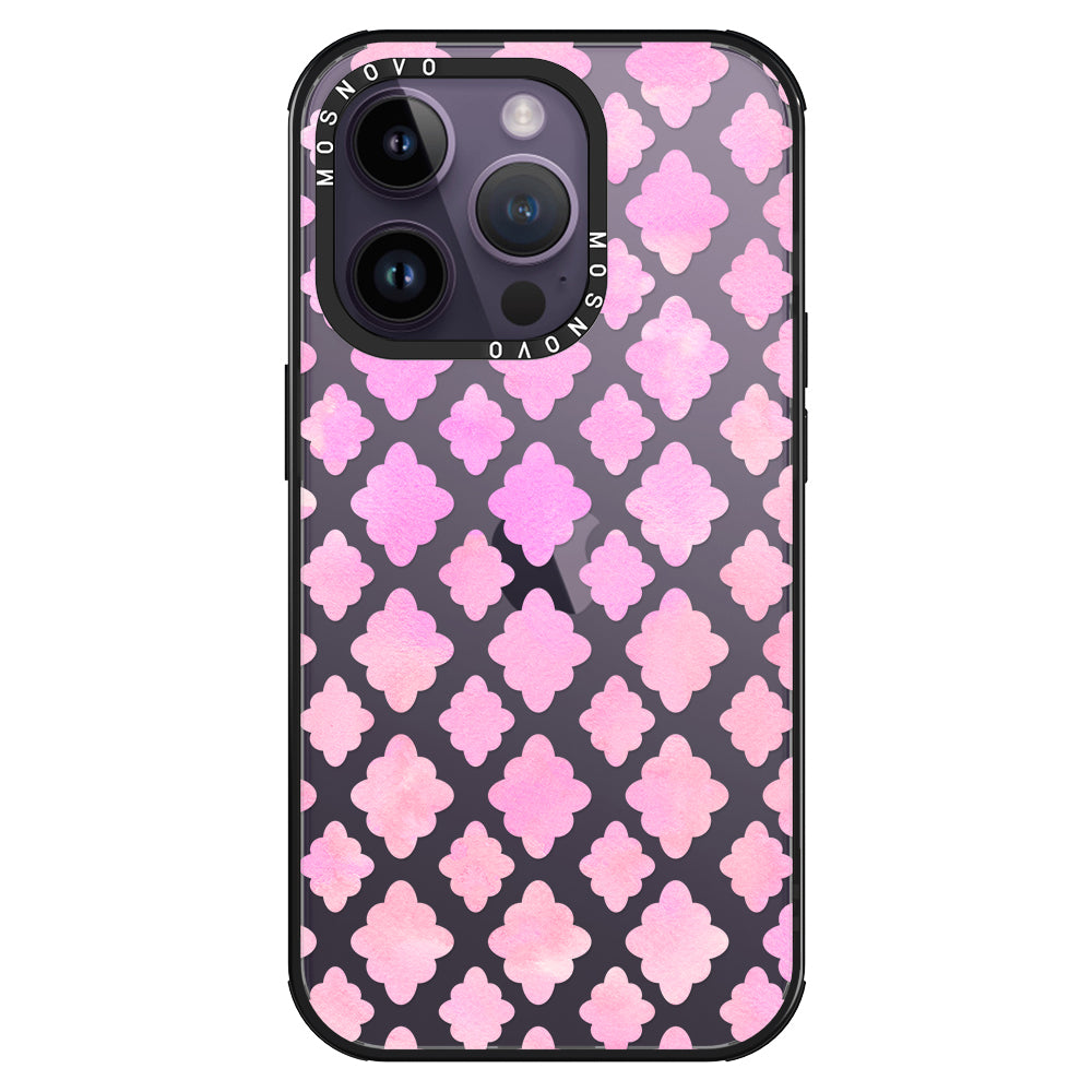 Flower Diamond Pattern Phone Case - iPhone 14 Pro Case - MOSNOVO