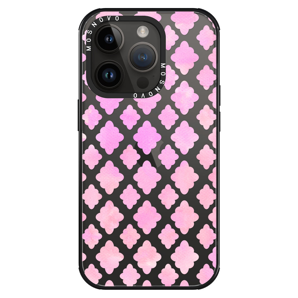 Flower Diamond Pattern Phone Case - iPhone 14 Pro Case - MOSNOVO