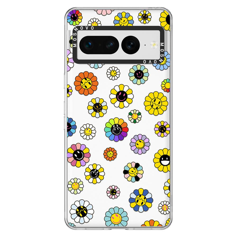 Flower Smiley Face Phone Case - Google Pixel 7 Pro Case - MOSNOVO