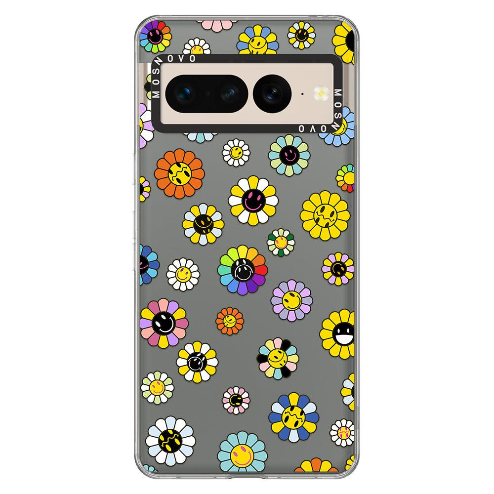 Flower Smiley Face Phone Case - Google Pixel 7 Pro Case - MOSNOVO