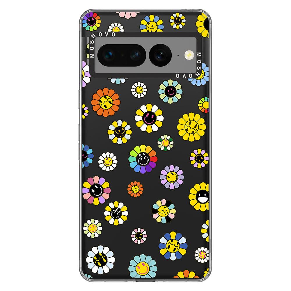 Flower Smiley Face Phone Case - Google Pixel 7 Pro Case - MOSNOVO