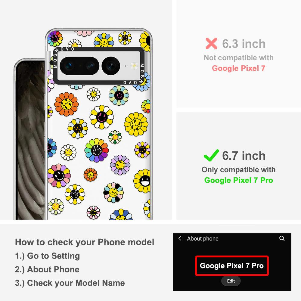 Flower Smiley Face Phone Case - Google Pixel 7 Pro Case - MOSNOVO