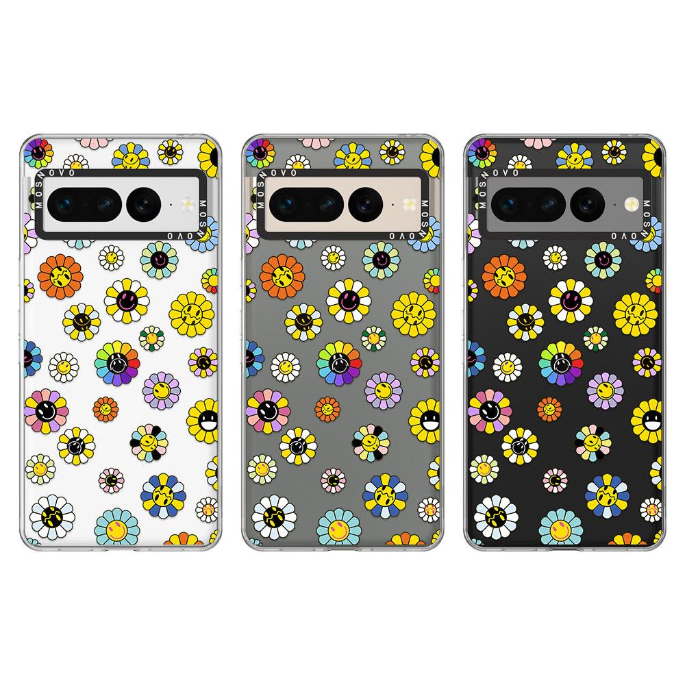 Flower Smiley Face Phone Case - Google Pixel 7 Pro Case - MOSNOVO