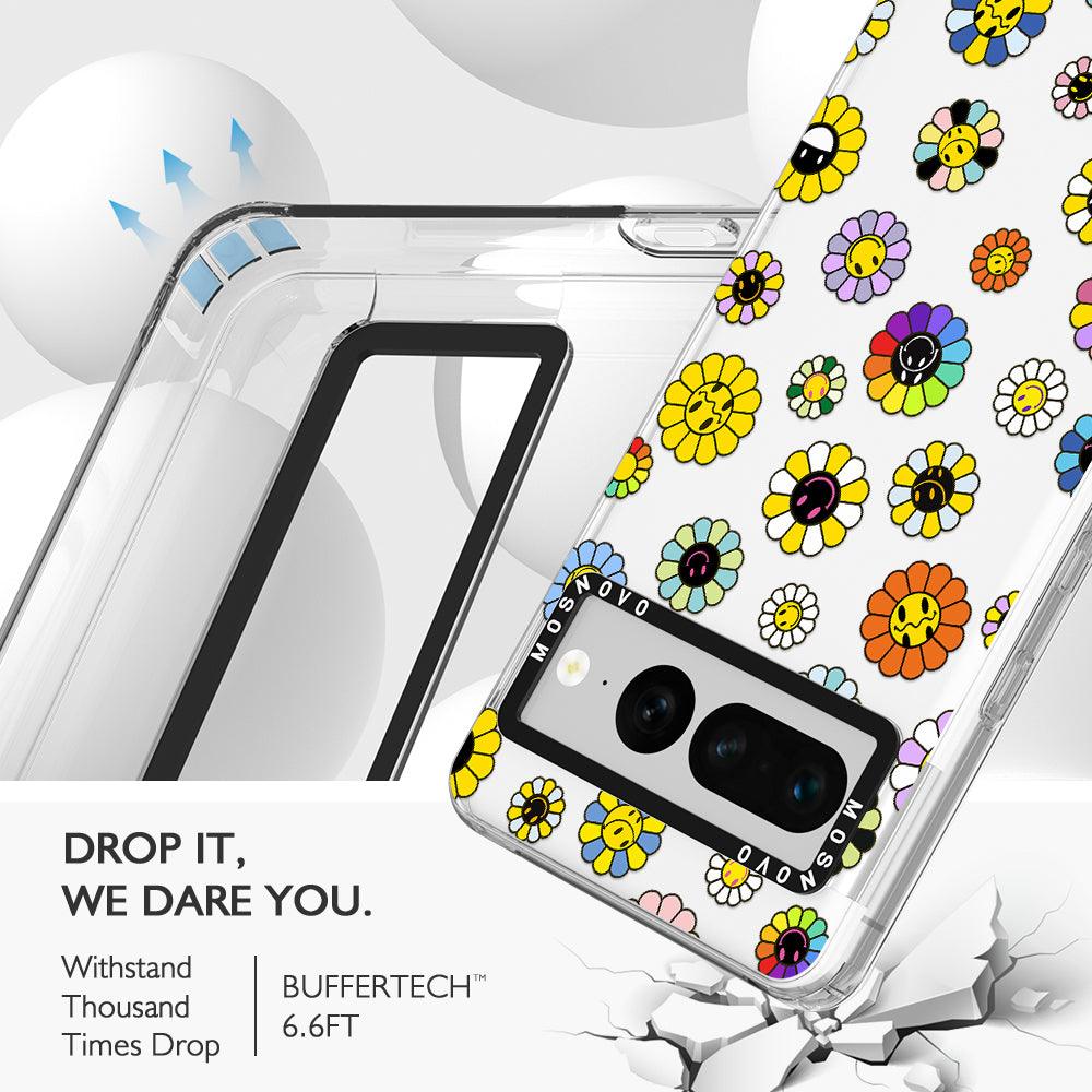 Flower Smiley Face Phone Case - Google Pixel 7 Pro Case - MOSNOVO