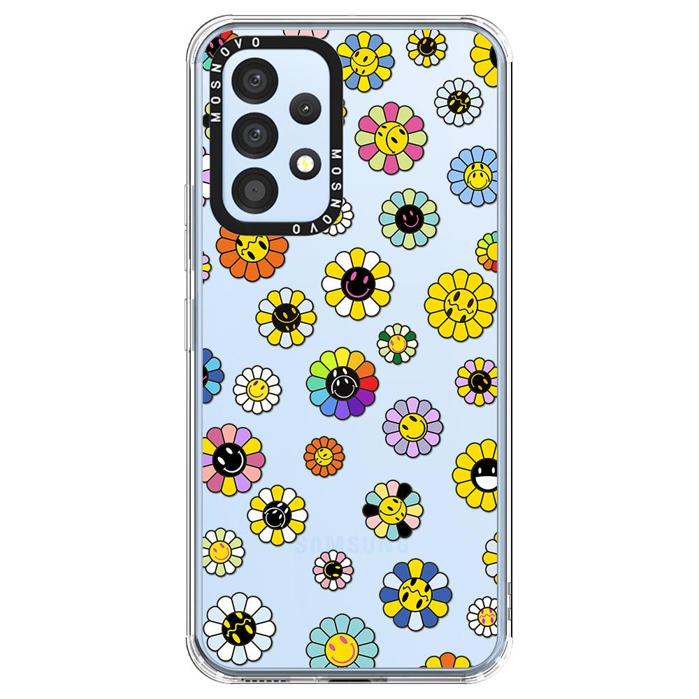 Flower Smiley Face Phone Case - Samsung Galaxy A53 Case - MOSNOVO