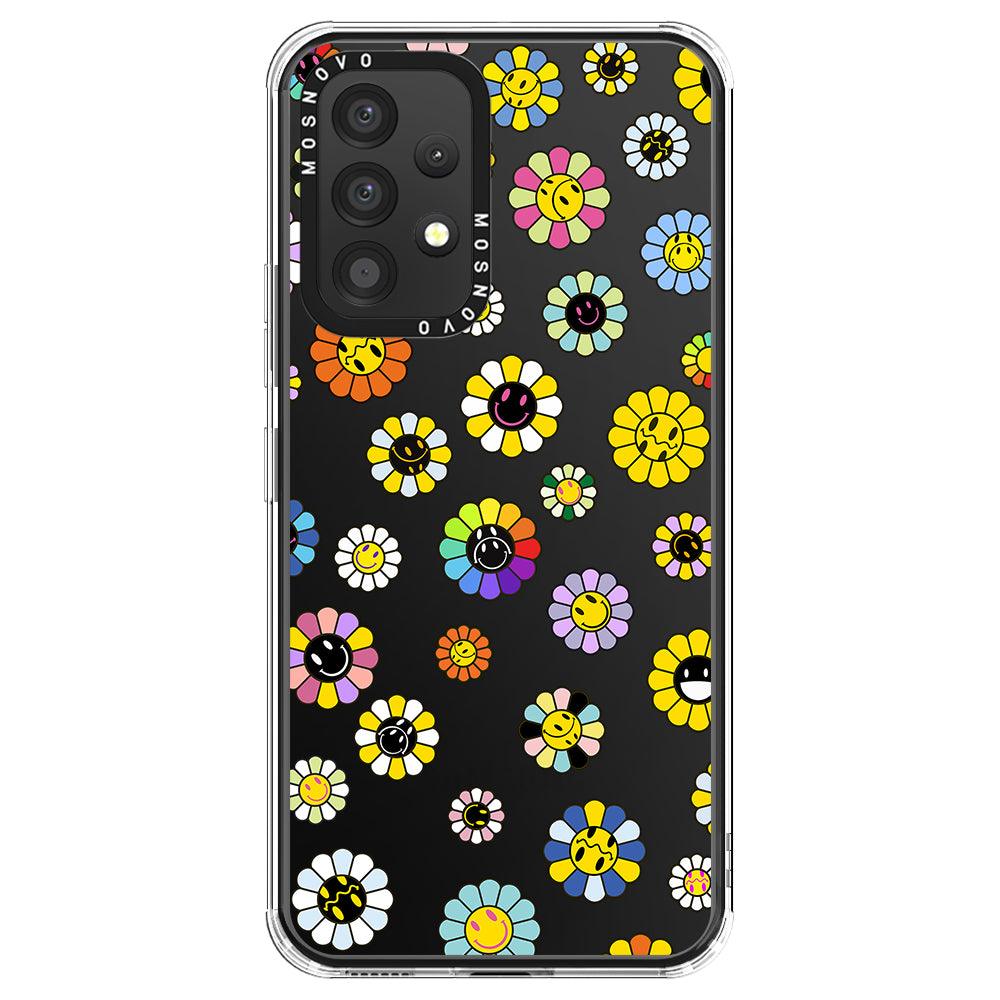 Flower Smiley Face Phone Case - Samsung Galaxy A53 Case - MOSNOVO