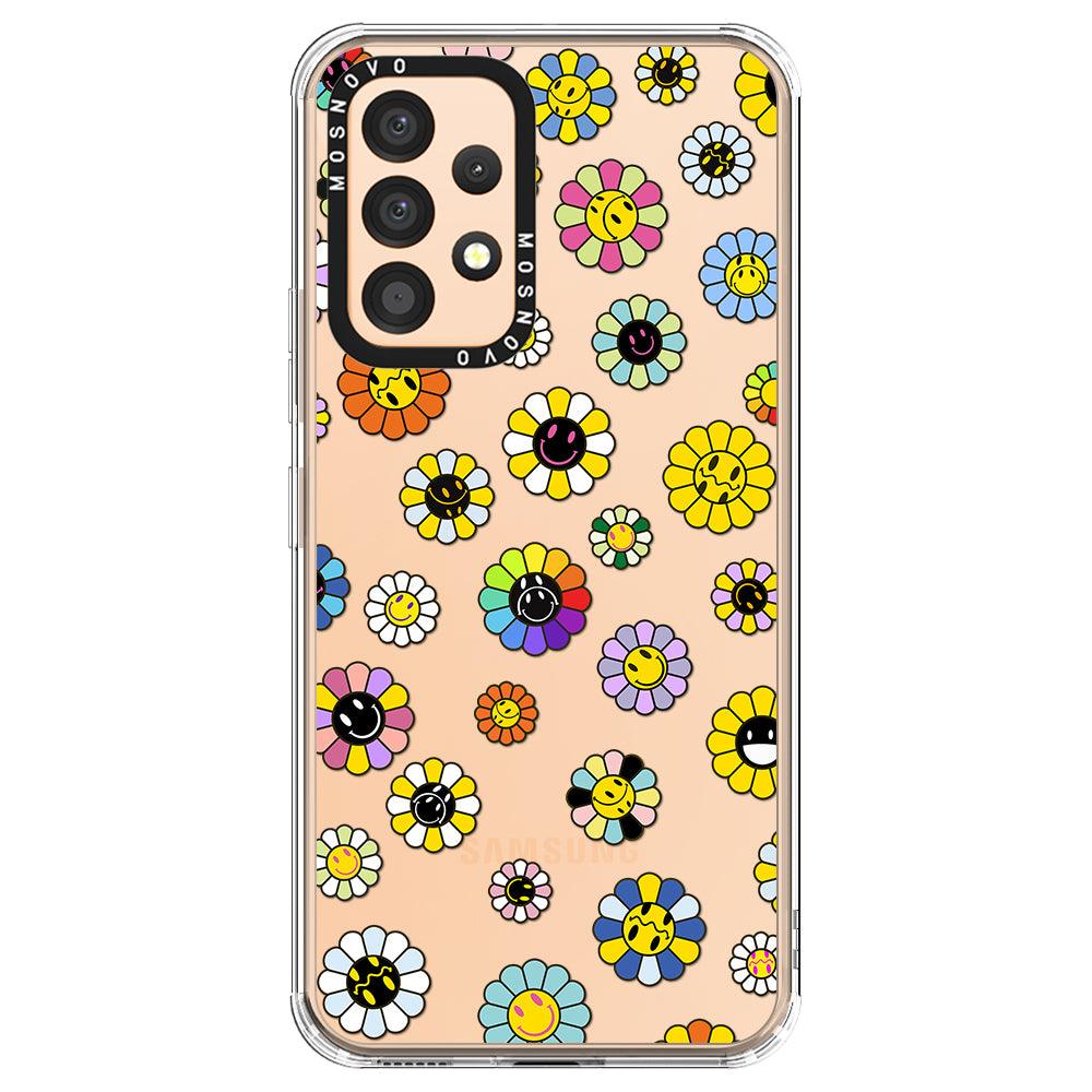 Flower Smiley Face Phone Case - Samsung Galaxy A53 Case - MOSNOVO