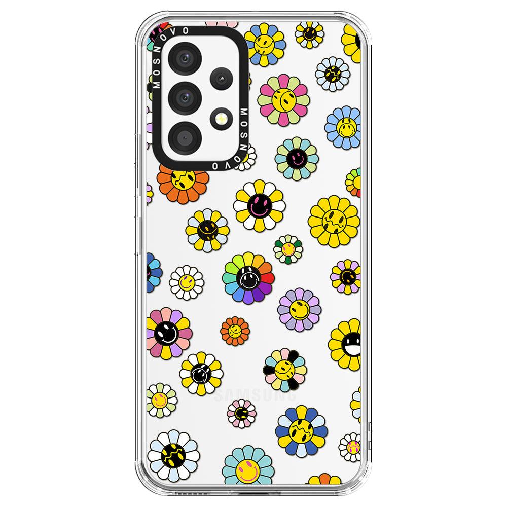 Flower Smiley Face Phone Case - Samsung Galaxy A53 Case - MOSNOVO