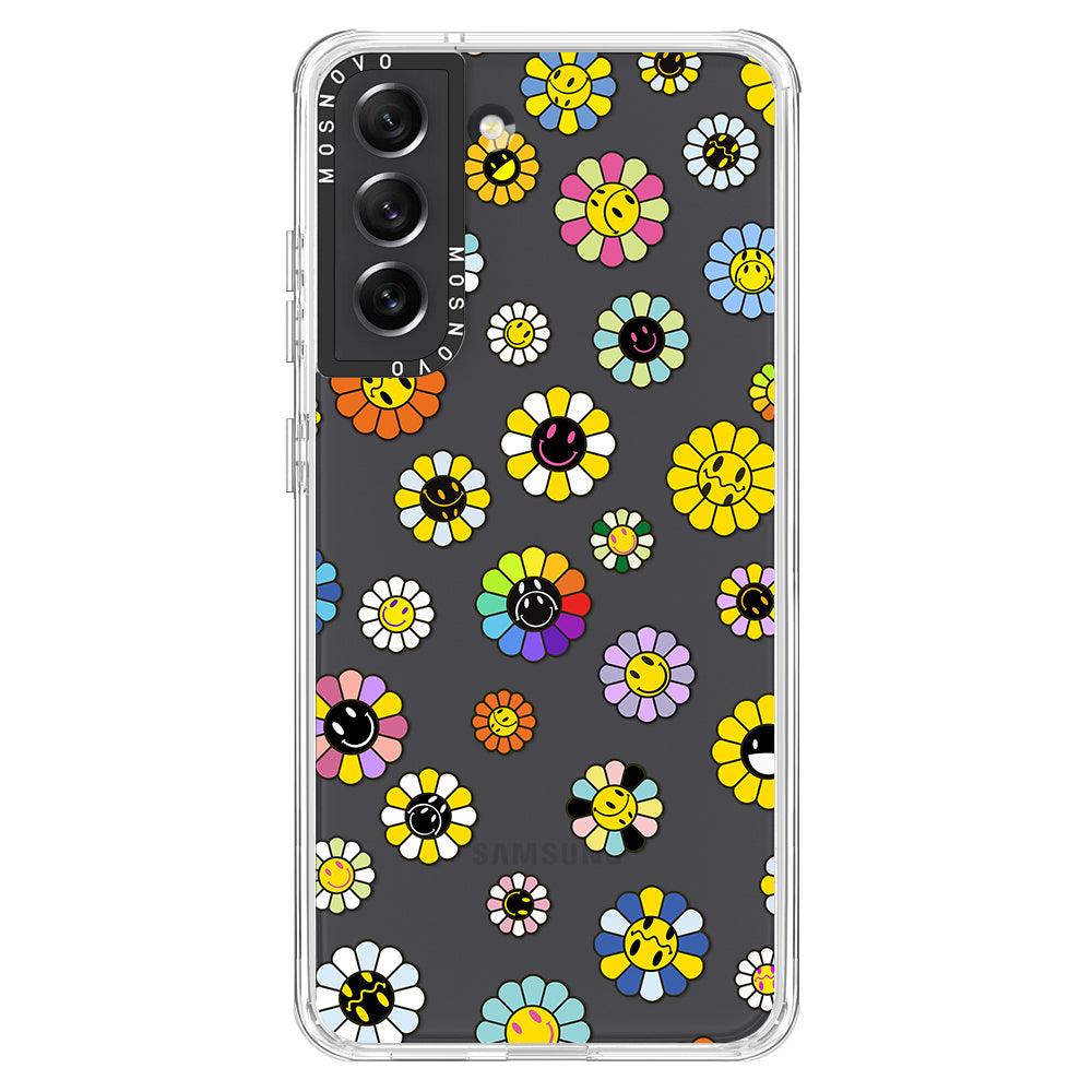 Flower Smiley Face Phone Case - Samsung Galaxy S21 FE Case - MOSNOVO