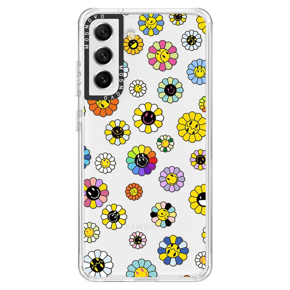 Flower Smiley Face Phone Case - Samsung Galaxy S21 FE Case - MOSNOVO