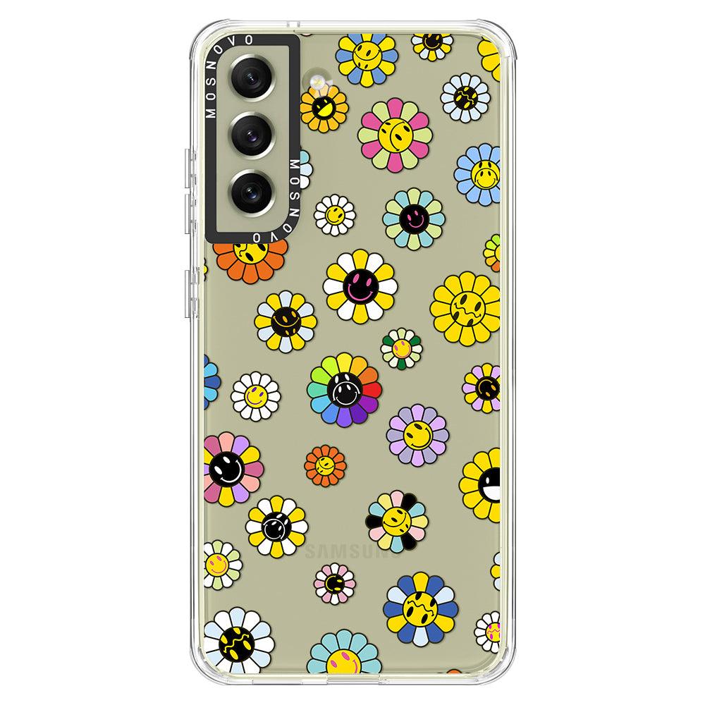 Flower Smiley Face Phone Case - Samsung Galaxy S21 FE Case - MOSNOVO