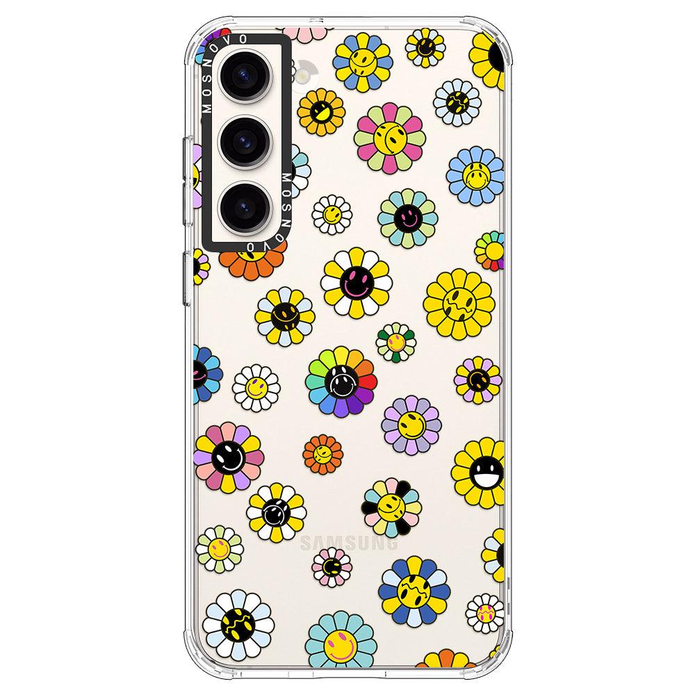 Flower Smiley Face Phone Case - Samsung Galaxy S23 Plus Case - MOSNOVO