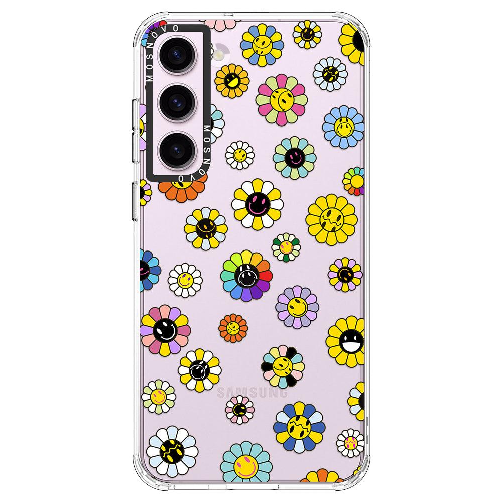 Flower Smiley Face Phone Case - Samsung Galaxy S23 Plus Case - MOSNOVO