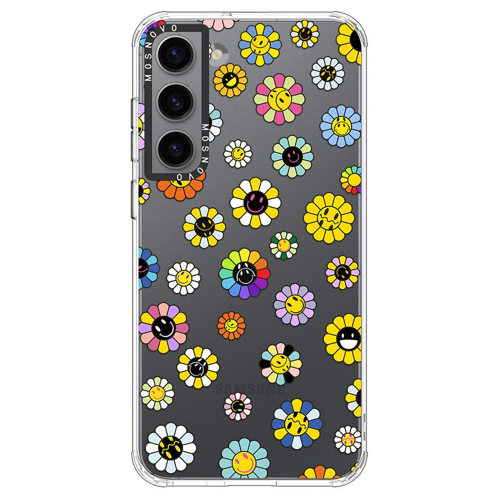 Flower Smiley Face Phone Case - Samsung Galaxy S23 Plus Case - MOSNOVO