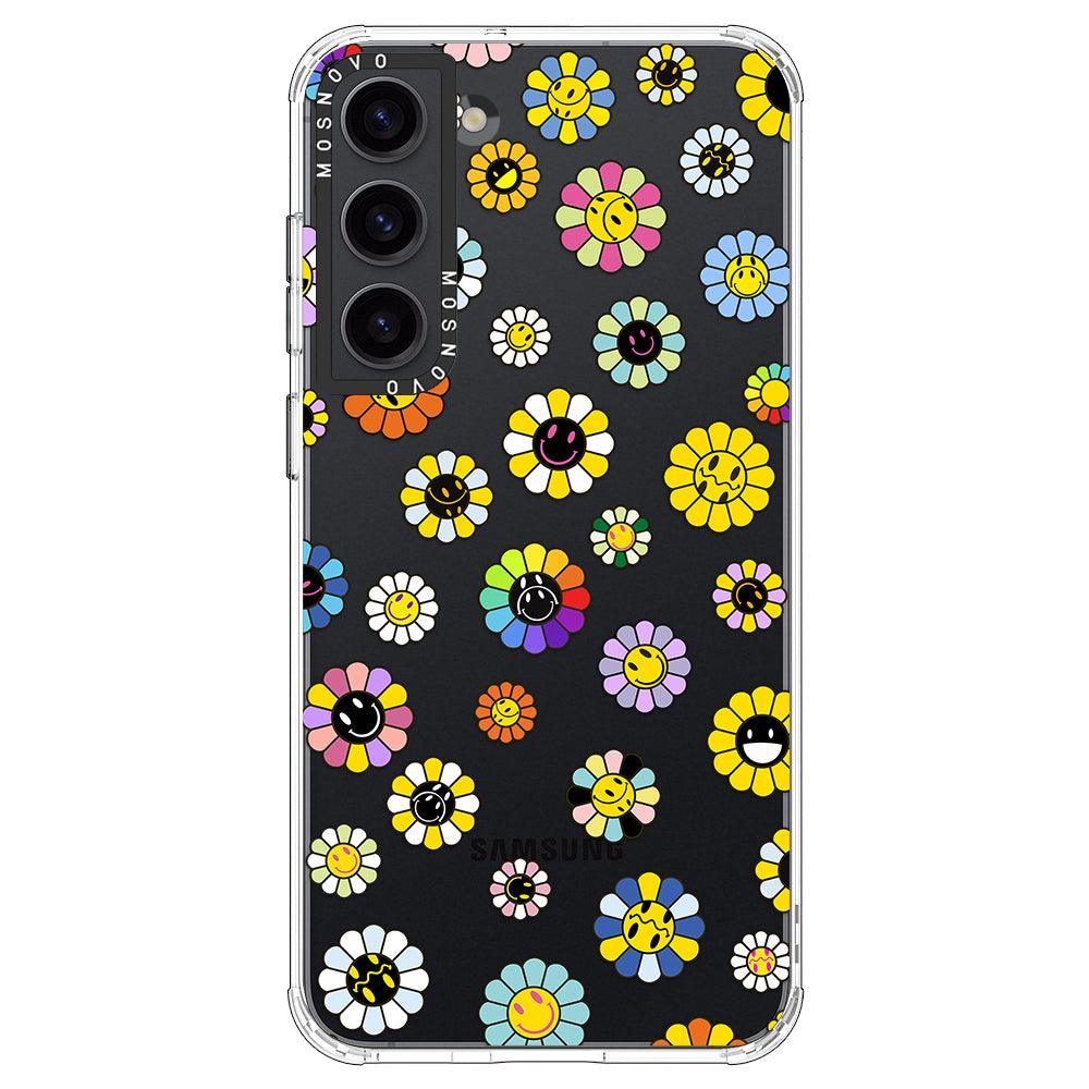 Flower Smiley Face Phone Case - Samsung Galaxy S23 Plus Case - MOSNOVO