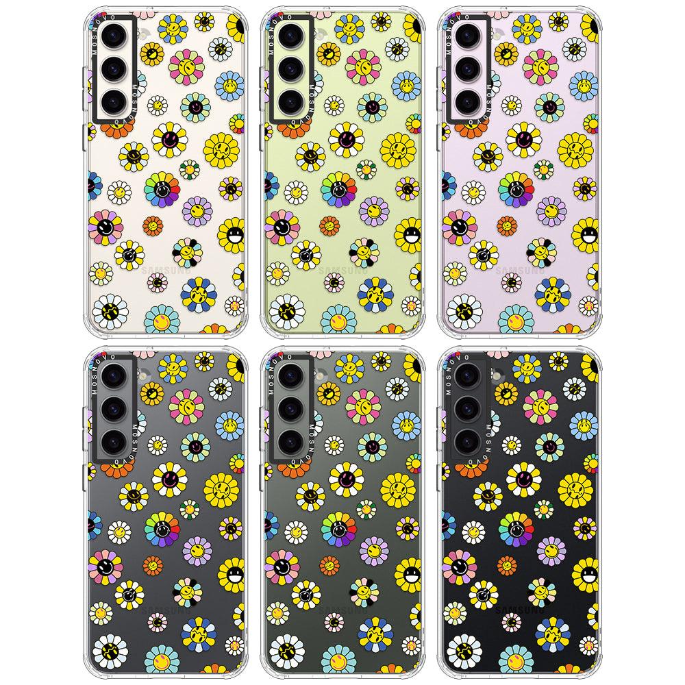 Flower Smiley Face Phone Case - Samsung Galaxy S23 Plus Case - MOSNOVO