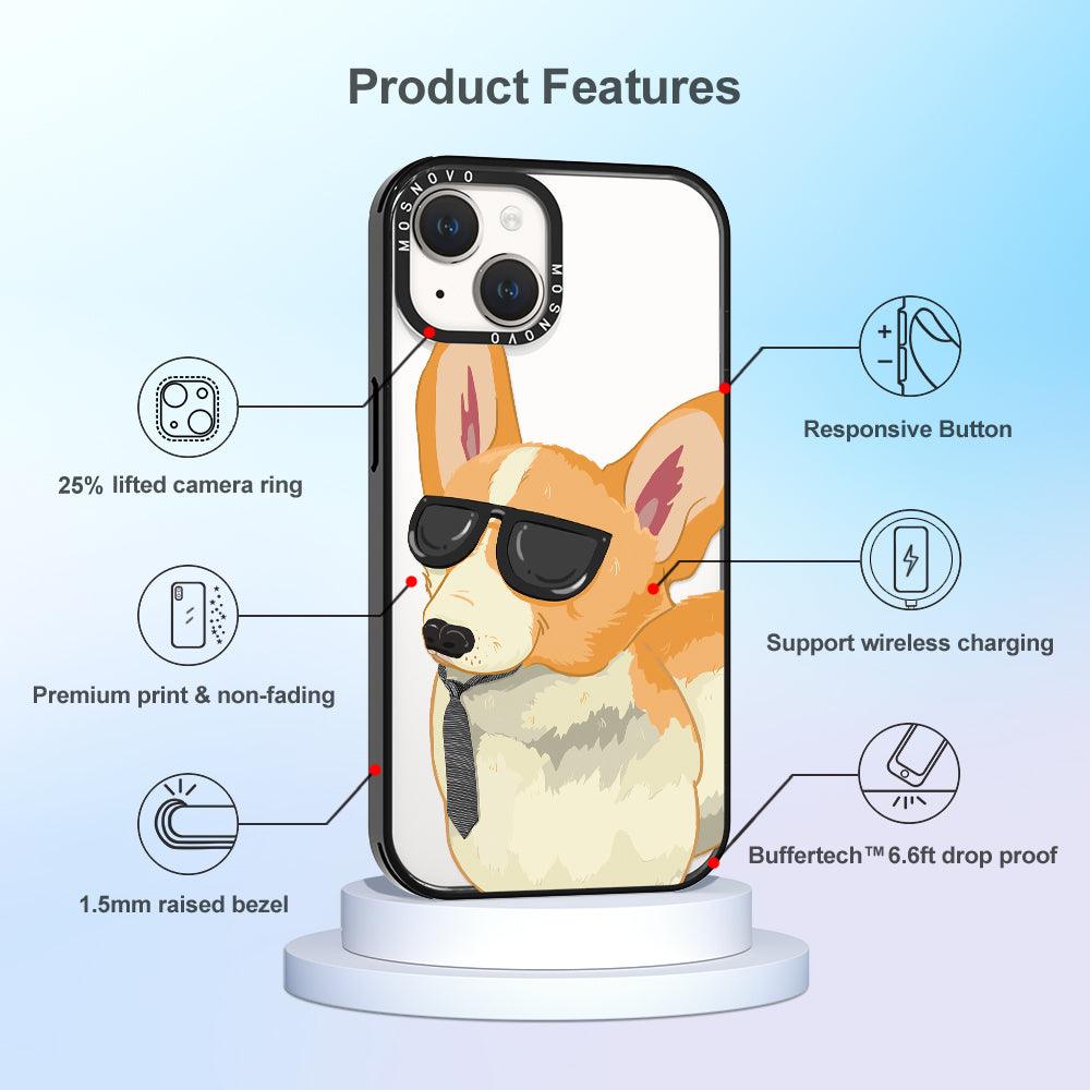 Fluffy Corgi Phone Case - iPhone 14 Plus Case - MOSNOVO