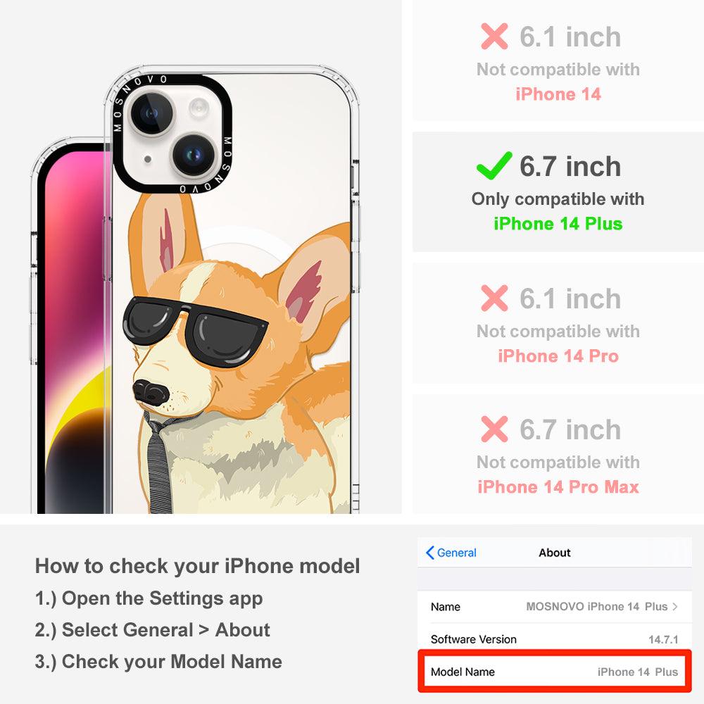 Fluffy Corgi Phone Case - iPhone 14 Plus Case - MOSNOVO