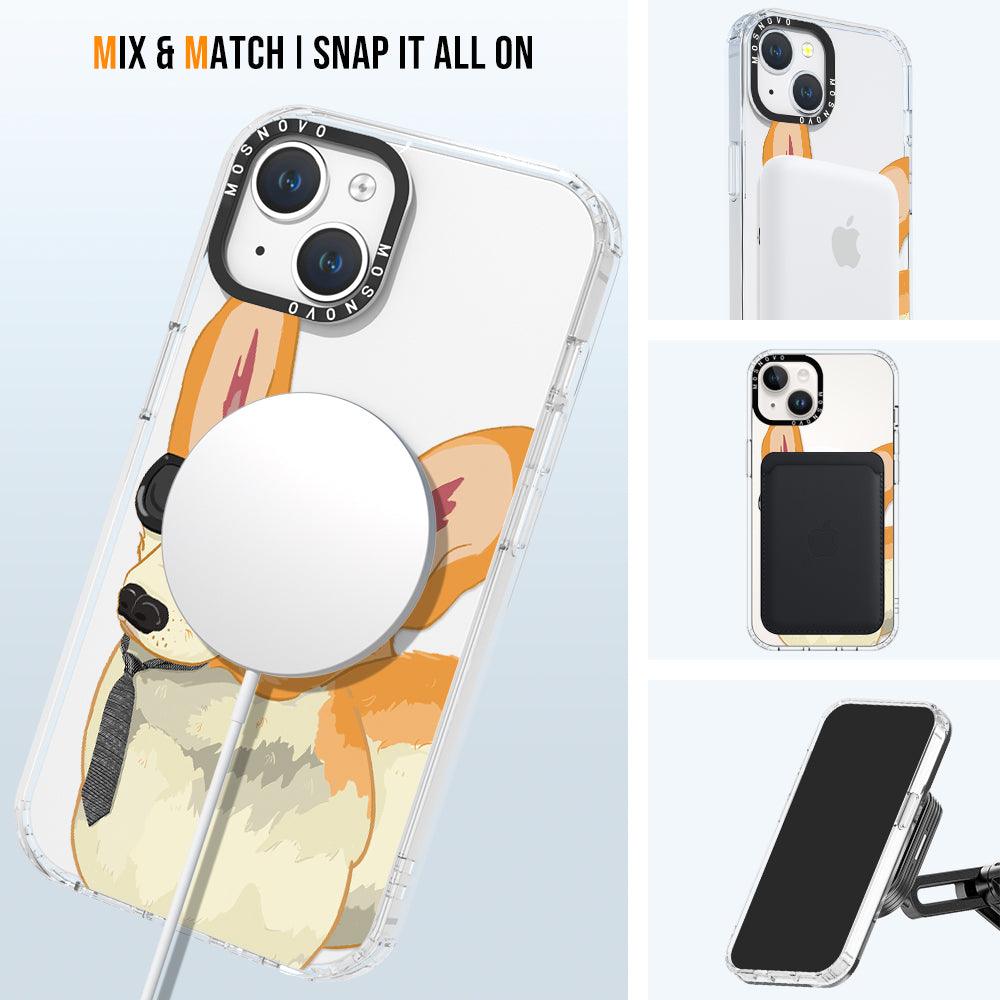 Fluffy Corgi Phone Case - iPhone 14 Plus Case - MOSNOVO