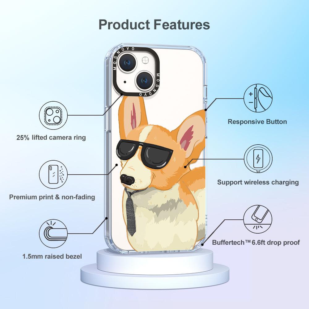 Fluffy Corgi Phone Case - iPhone 14 Plus Case - MOSNOVO