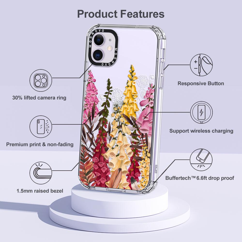 Foxglove Flower Phone Case - iPhone 11 Case - MOSNOVO