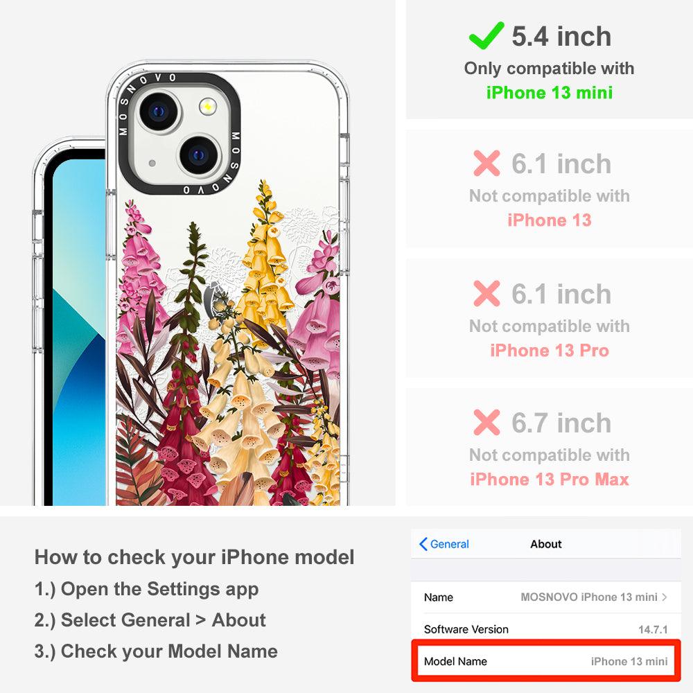 Foxglove Flower Phone Case - iPhone 13 Mini Case - MOSNOVO